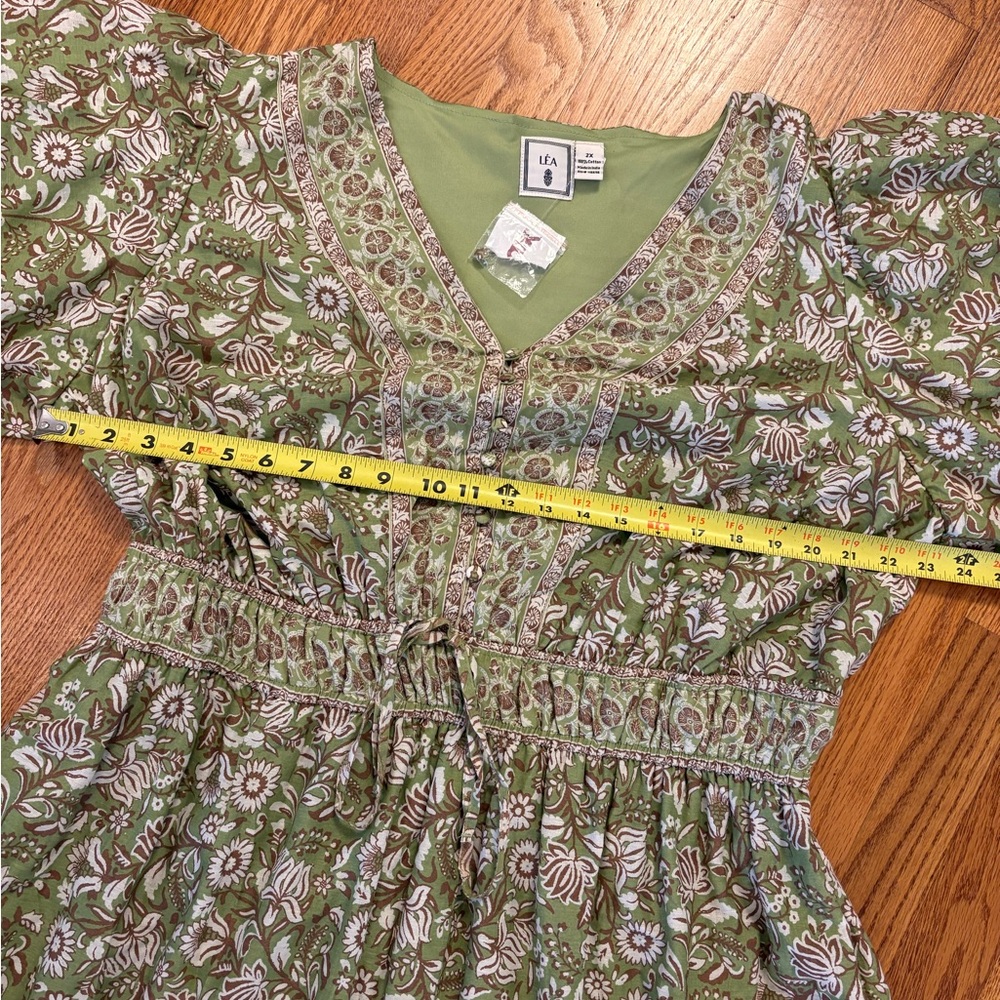 Léa Green Floral Print Cotton Tiered Maxi Dress, NWT - Picture 7 of 9